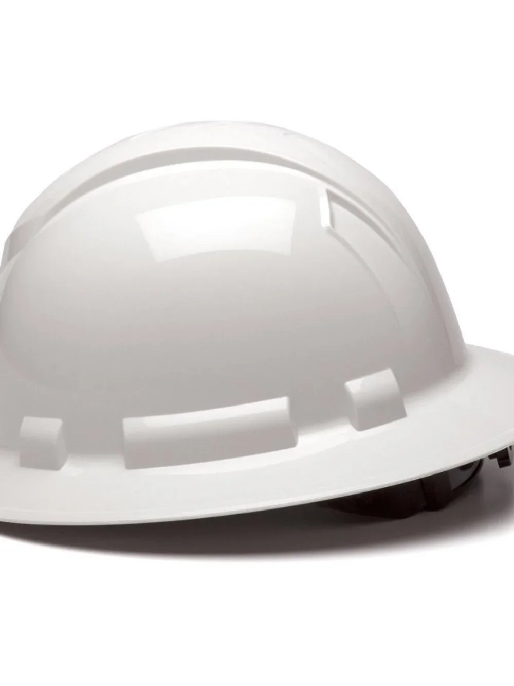 Ridgeline Full Brim Hard Hat - 4-Point Ratchet Suspension - White
